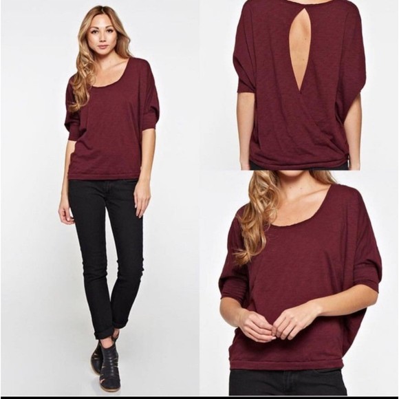 Lovestitch Dolman Sleeve Open Back Blouse Medium NWOT - Picture 8 of 8